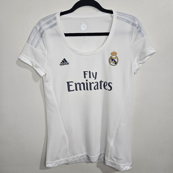 Adidas Real Madrid 2015/16 Home Jersey White Fly Emirates Soccer Futbol TShirt M - Picture 2 of 16